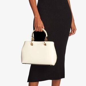 New Jimmy Choo Bon Bon Tote/S Latte Soft Shiny Calf Leather Tote Bag $1,995